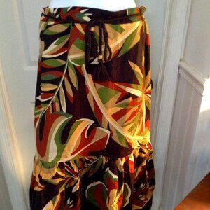 House of Harlow 1960 Maxi skirt; "L", Floral, Leaf pattern, Chic, Eclectic Lady